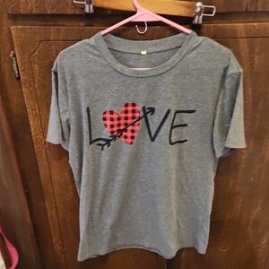 Gray Love Heart Kids T-Shirt